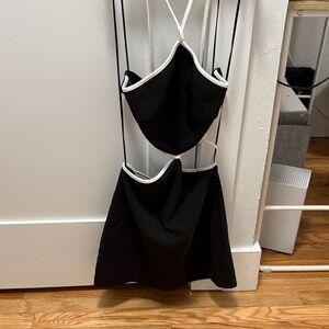 Zara Black and White Backless Dress